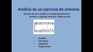 Análisis de un ejercicio de armonía: acordes, cadencias y estructura.