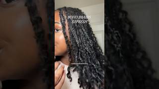 lets refresh these 5 weeks boho braids 💆🏾‍♀️  #bohobraids #braidsrefresh #bohemianbraids