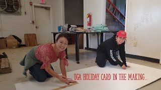 UGA Griffin Students, Srijana Thapa Magar and Deanna Bigio, paint a holiday card for City Park