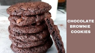 Easy Fudgy Brownie Cookies  | Chocolate Brownie Cookies | Brownie Cookies