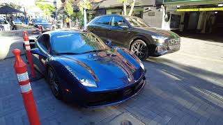 Midnight Blue Ferrari 488 in Yorkville | Carspotting + Slow Mode + Reverse Experience