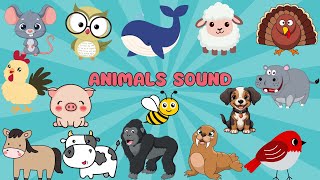 Animal Name and Sound Song for Toddlers | Cute Animal Noises for Kids