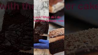 What will you do with the leftover cake #cake #leftoverrecipe #chocolatecake #shorts #pastry