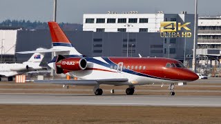 Dassault Falcon 2000 from Black Eagle Aero T7-BJK2 arrival at Munich Airport MUC EDDM