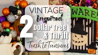 2 VINTAGE-INSPIRED HALLOWEEN DOLLAR TREE & THRIFT Trash to Treasure DIYs! Flippin’ Friday Collab!