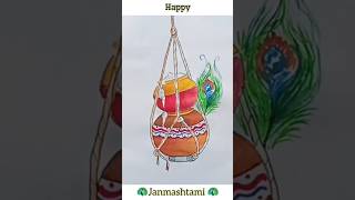 🦚Krishna Janmashtami Drawing 🦚💖Happy Janmashtami 🥰#shorts #krishna #janmashtami #drawing