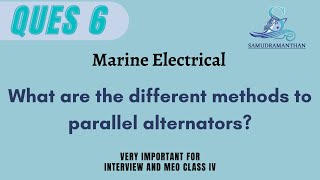 What are the #different #methods to #parallel #alternators #marine_engineering @_samudramanthan_​