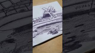 Sketchbook Leuchtturm 1917: Speedboat in Bohol / Prismacolor Premier Black Grape #leuchtturm1917