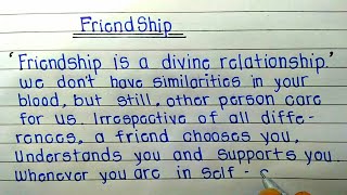 Friendship // paragraph on friendship in English // Essay on friendship // class 10th paragraph