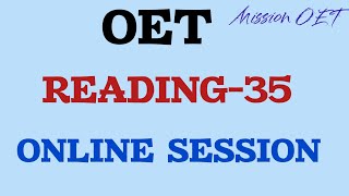 OET READING PRACTICE SESSION ONLINE | #oet #oetexam #oetreading #oettraining