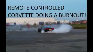 First RC test doing a BURNOUT with a life size Corvette C6