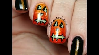 Jack O' Lantern Nail Art