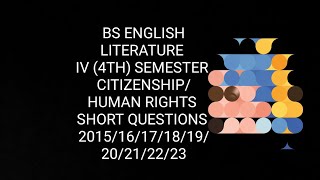 #HR-213#4thsemester||PAST PAPERS SOLVED||PUNJAB UNIVERSITY||HUMANRIGHTS||CITIZENSHIP||SHORTQUESTIONS