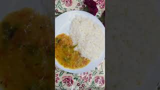 simple comfort home cooked food - toor dal and bottle guard fry