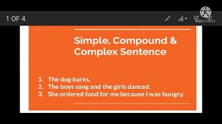 Simple, Compound & Complex Sentences