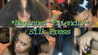 *Beginner Friendly* Silk Press | MUST WATCH | First Time Silk Press AT HOME