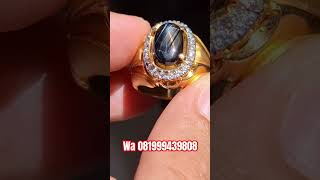 Bangsing kresnadana star 12 HQ / Natural star sapphire thailand no treatment ring perak handmade