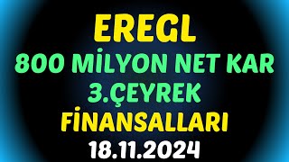 #EREGL 800 MİLYON TL NET KAR 3.ÇEYREK #borsa #hisse #eregl #ereğli #yorum #bilanço #EREGL