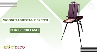 SKU: 80510 I Wooden Adjustable Sketch Box Tripod Easel