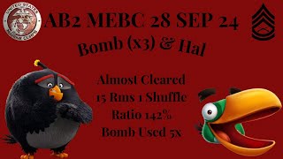 Angry Birds 2 AB2 Mighty Eagle Boot Camp MEBC 09/28/24-With 2 extra birds.3x Bomb used 5x. 15 rms