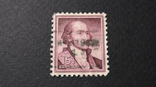 US postage stamps. John Jay. Postage stamp price 15 cents