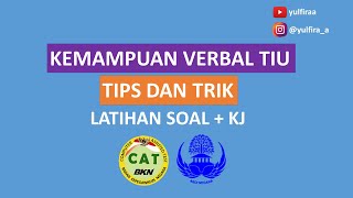 KEMAMPUAN VERBAL TIU, TIPS TRIK DAN LATIHAN SOAL