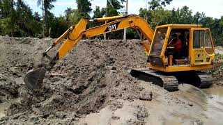 CAT E-70 Mini Excavator | Dig a pond and build a dam #Caterpillar_Boy