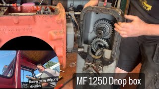 MF 1250 gear box removal , stripping dash electrical stuff