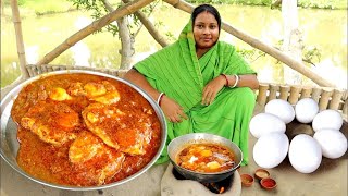 Bengali Style Eggs🥚 &Potatoes Carry  !! Egg&Potato gravy#animavillagecooking #villfood