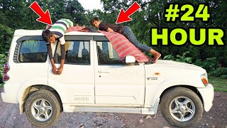 24 Hour Challenge On Scorpio | कार के ऊपर 24 घंटे 🥵 #24hours #viral #trend @MRINDIANHACKER  @dsbhr-experiment