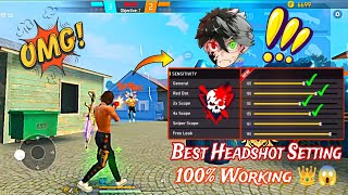 Free Fire Headshot setting 2024⚡Best Sensitivity Settings ⚙️ || Sensitivity + Hud Settings Free Fire