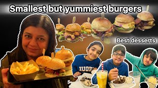 Yummiest burgers 🍔 | finally kuch different khaya | sliders | bht achay desserts | bachay khush