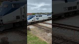 Amtrak train runs through the diamond fast at Plant City Fl