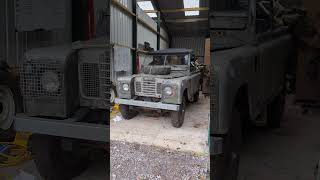 Land Rover series III 109 ex-millitary warming up to leave the workshop #landrover #4x4