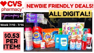 CVS Couponing Haul - ALL DIGITAL DEALS! || $0.53 an item! 🔥 (7/10-7/16)