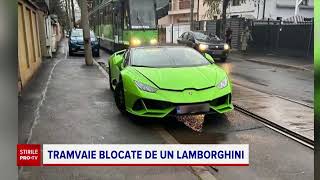 Un Lamborghini s-a stricat și a blocat traficul în București