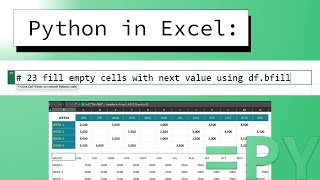 Fill empty cells with the next value on the row! Python in Excel #23