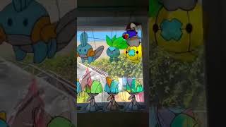 Stained Glass Pokemon Mudkip, Ralts, Shiny Ralts, Oddish, Shiny Drifloon, Ditto