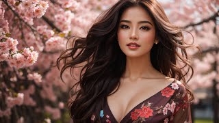 Romantic date in cherry blossom garden🌸 AI Art Lookbook | AI Beauty and Art