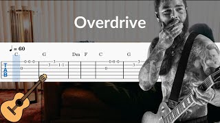 Overdrive (Post Malone) - Guitar Solo Tab Easy