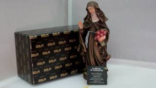 St Therese Roses Statue Carved Wood ~ Italian Made