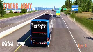 American truck simulator Bus mode drive | strong army