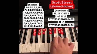 Scott Street piano tutorial (slowed down, letters and numbers)