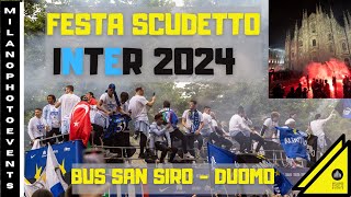 Festa scudetto Inter bus da San Siro a Duomo 4K LIVE