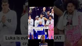 Karl Anthony Towns FACE after Luka Doncic makes the LAST 3 pointer. ⛹🏽 #viral #funny #shorts