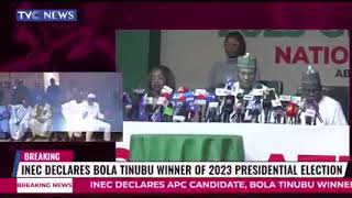 INEC CHAIRMAN DECLARED TINUBU AS THE WINNER AND THE NEW PRESIDENT FEDERAL REPUBLIC OF NIGERIA