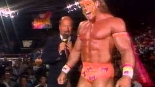 Mean Gene Okerlund interviews Ultimate Warrior about WrestleMania VII (03-10-1991)