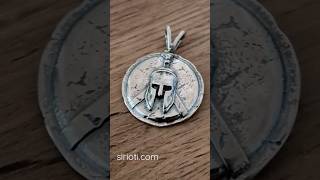 Greek Solid Silver Spartan Shield Pendant