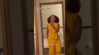 GRWM for a brand speaking engagement. Wearing the Edar Mango Jumpsuit by Andrea Iyamah  #grwm