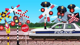 【 踏切アニメ 】 踏切は警察になっています 😂😂😂 Railroad Crossing have become police!!